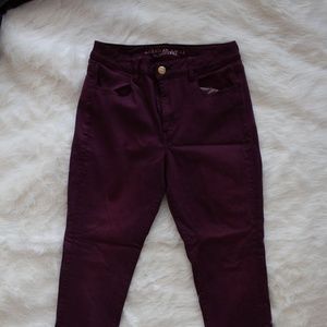 Maroon skinny jeans